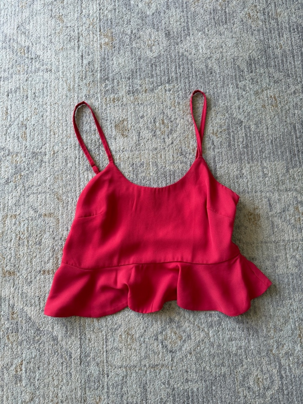 superdown Red Ruffle Hem Cami Top